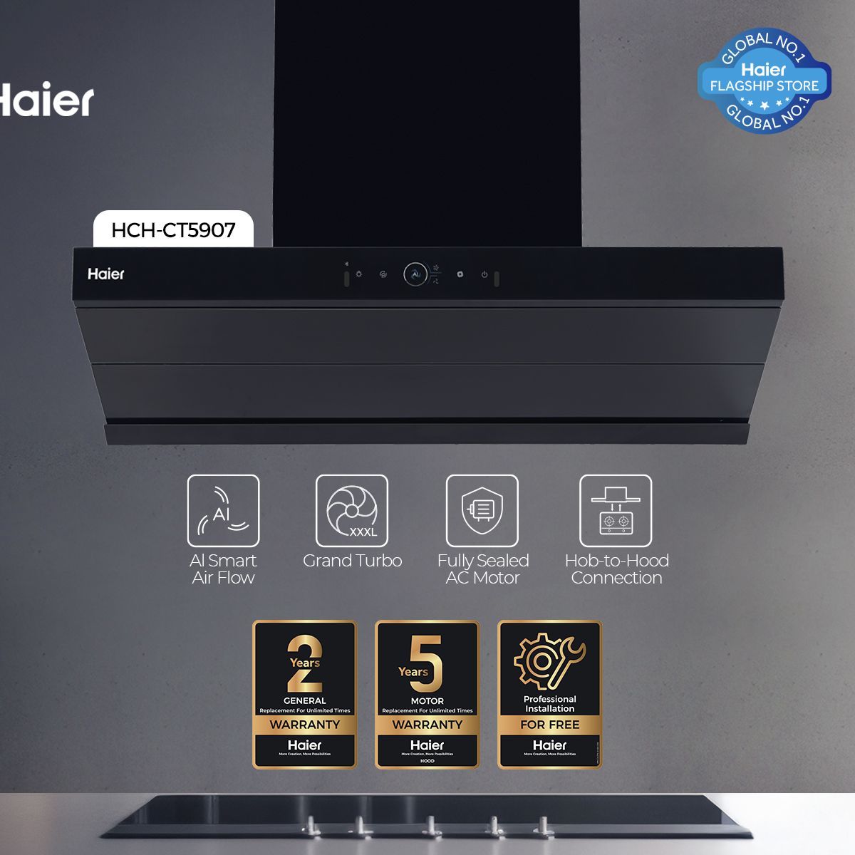 Haier HCH-CT5907 Kitchen Range Hood