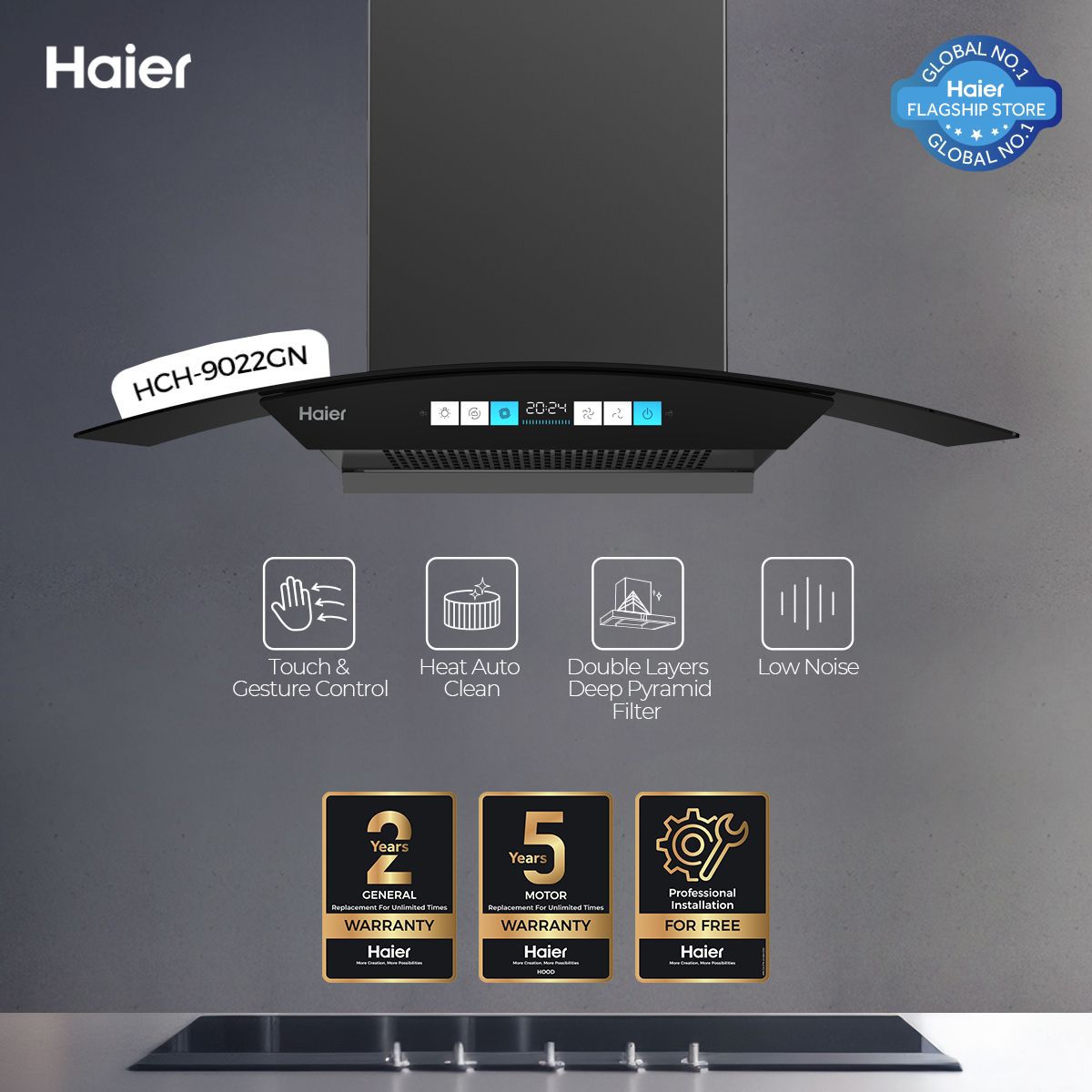 Haier HCH-9022GN+ Kitchen Range Hood