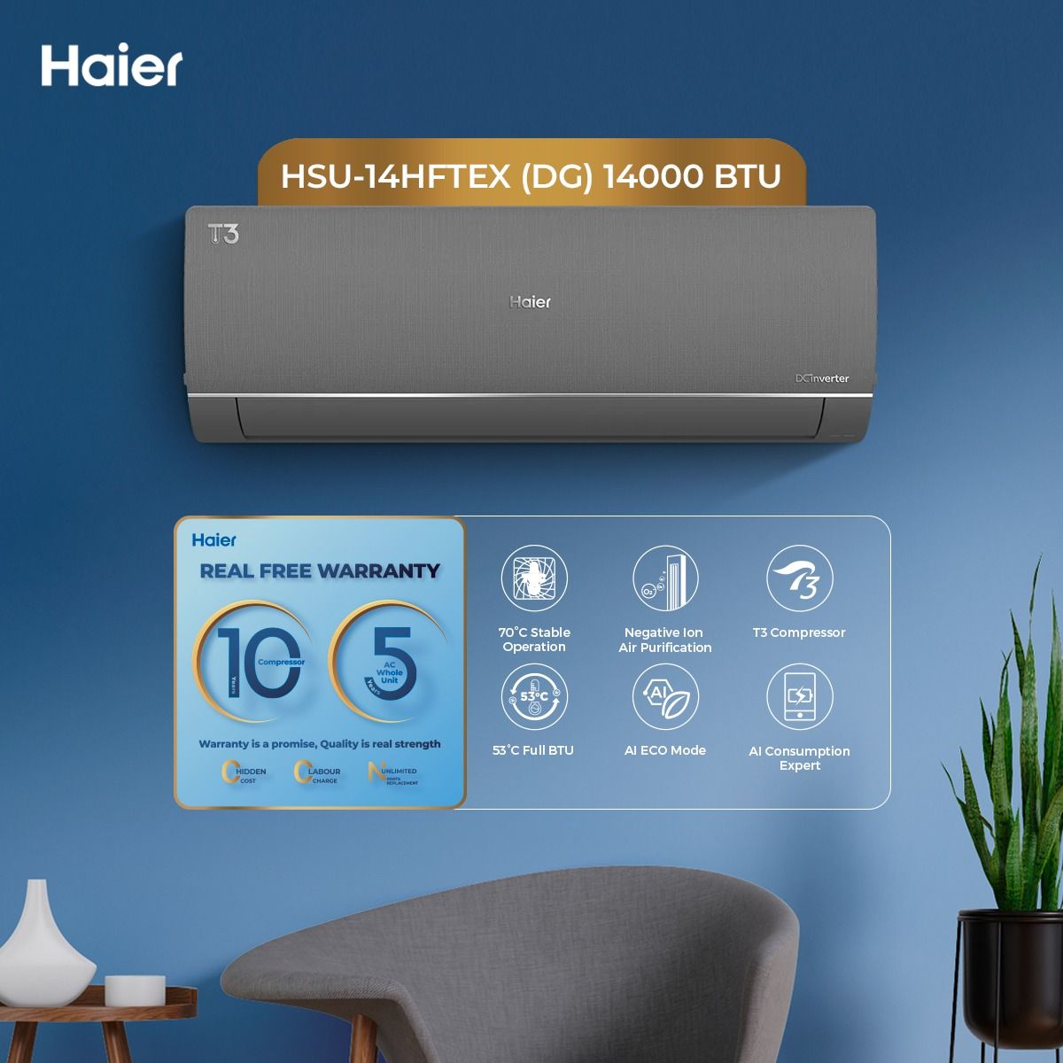 Haier HSU-14HFTEX(DG) Air Conditioner