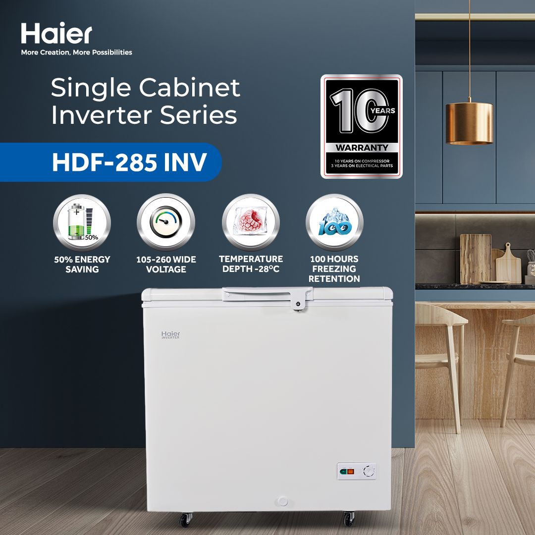 Haier R290 Refrigerant- HDF-285INV Deep Freezer